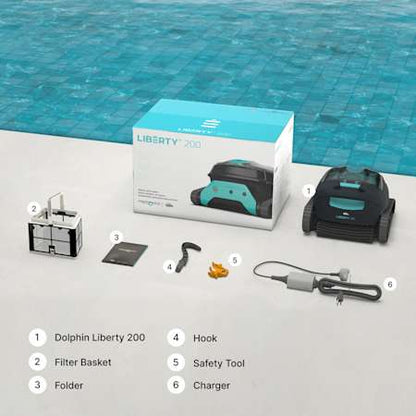 Dolphin Liberty 200 Cordless Robotic Pool Cleaner (Up to 10m Pools)