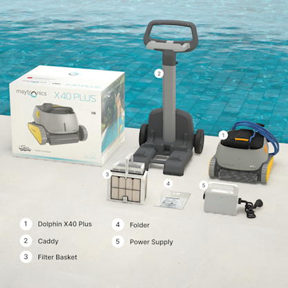 Dolphin X40+ IOT Robotic Pool Cleaner (Up to 15m Pools)